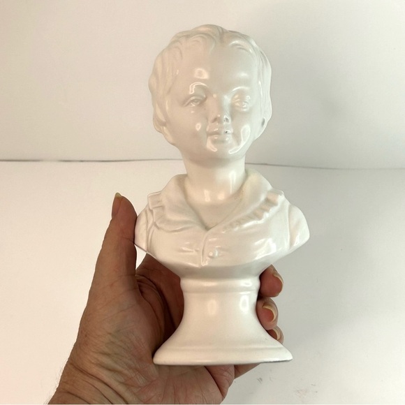 Vintage Boy Ceramic Bust Classic White - Picture 5 of 10